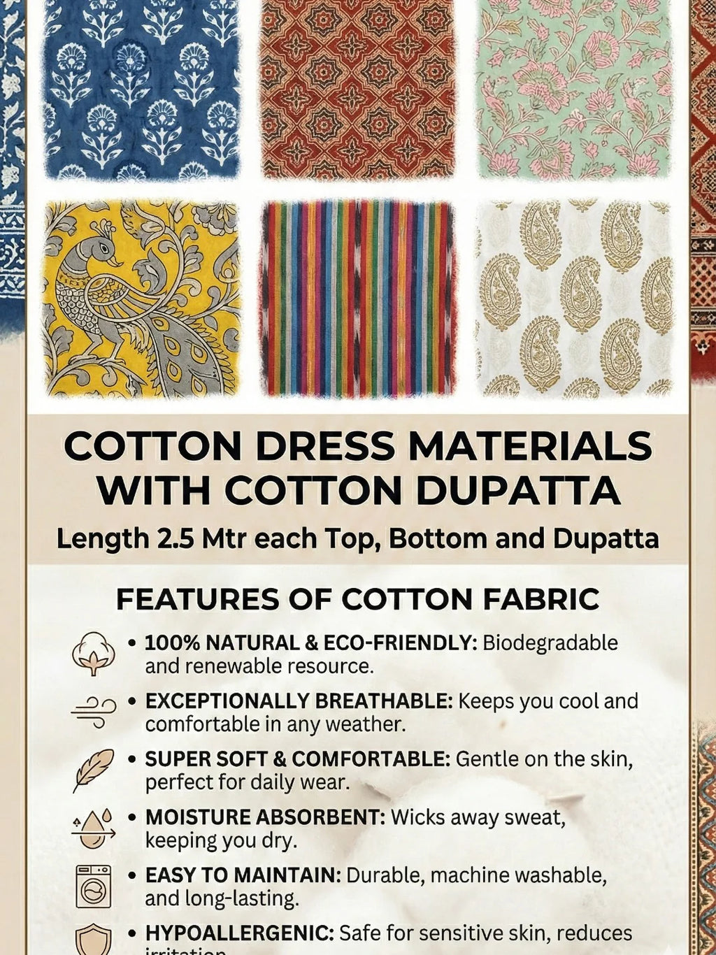 Exclusive Sanganeri Cotton Suit With Cotton Dupatta